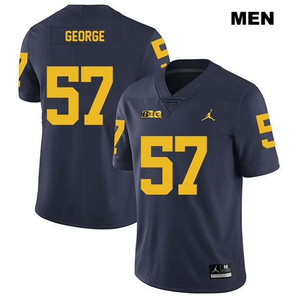 Men's NCAA Michigan Wolverines Joey George #57 Navy Jordan Brand Authentic Stitched Legend Football College Jersey CA25R87VT
